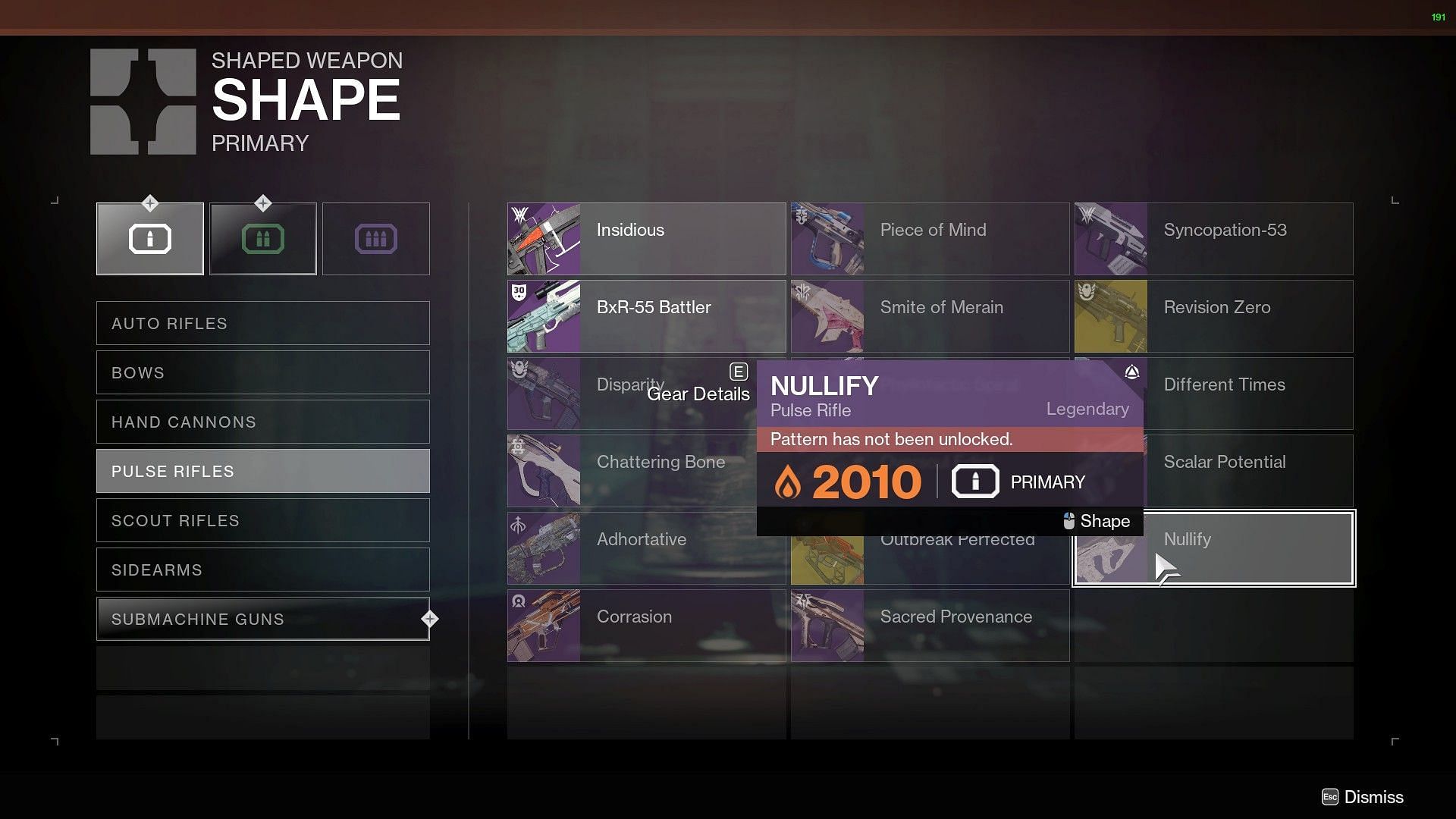 Salvation's Edge weapon for crafting in Destiny 2 (Image via Bungie)